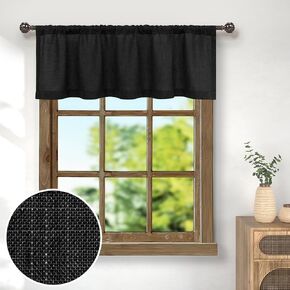 Pitalk Sage Green Linen Window Valance for Kitchen 3 Inch Rod Pocket Semi Sheer Boho Rustic Farmhouse Filtering Light Sage Valance Curtain Topper for Bedroom Living Room Dining Bathroom 18 Inch Length in Kuwait