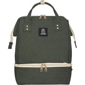 Breast Pump Backpack - Cooler and Moistureproof Bag Double Layer for Mother Outdoor Working Backpack with USB Charging Port, Large (Khaki)