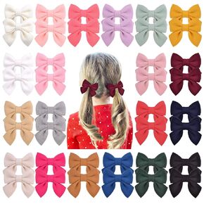Jollybows 40PCS 2.8" Baby Girls Hair Bows Alligator Clips Woolen Hair Barrettes Hair Accessories for Little Girls Toddlers Teens Kids