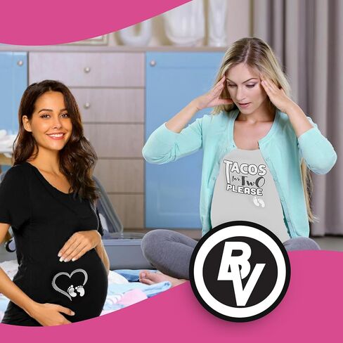 BROOKLYN VERTICAL Maternity Cute Funny New Mom Pregnancy Announcement Short Sleeve Crew Neck T-Shirt in Kuwait