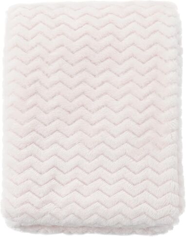 بطانيات الأطفال CREVENT مقاس 76.2 سم × 101.6 سم ناعمة ومريحة ودافئة للأولاد والبنات بلون سادة - للاستخدام في جميع المواسم - أساسيات حديثي الولادة (موجة عاجية/أبيض) in Kuwait