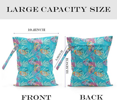 Wet Dry Bag, Wet Bag for Swimsuit, Travel, Beach, Pool, Diapers, Dirty Gym Clothes, Makeup Bag, Camping Accessories, Waterproof Reusable Jungle Tropical Leaves Cheetah Print in Saudi Arabia