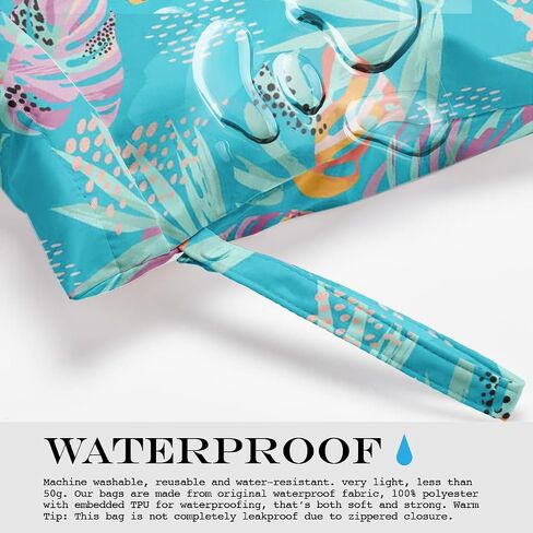 Wet Dry Bag, Wet Bag for Swimsuit, Travel, Beach, Pool, Diapers, Dirty Gym Clothes, Makeup Bag, Camping Accessories, Waterproof Reusable Jungle Tropical Leaves Cheetah Print in Saudi Arabia
