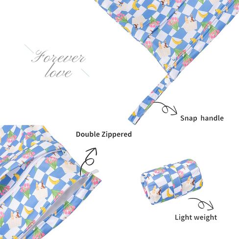 ALVA ALVABABY 2pcs Superior Waterproof Wet Dry Bags,Reusable with Two Zippered Pockets, Baby Cloth Diaper Wet Bags,Travel,Beach,Pool,Daycare,Soiled Baby Items,Yoga Gym Bag,Wet bag for Swimsuit in Saudi Arabia