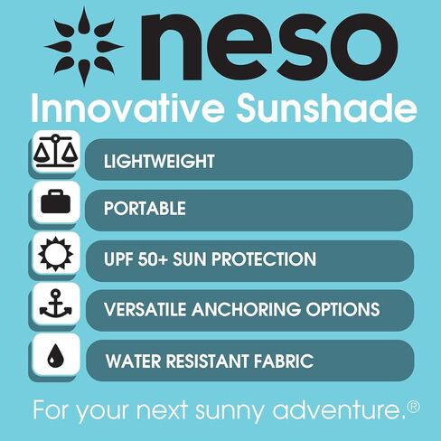 خيمة الشاطئ من Neso Tents مع مرساة رملية، مظلة شمسية محمولة - مقاس 7 × 7 بوصات - زوايا معززة حاصلة على براءة اختراع (قوس قزح) in Saudi Arabia