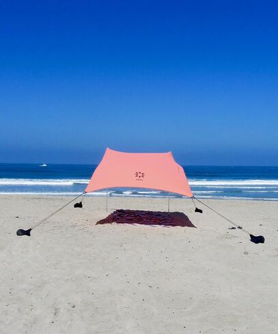 خيمة الشاطئ من Neso Tents مع مرساة رملية، مظلة شمسية محمولة - مقاس 7 × 7 بوصات - زوايا معززة حاصلة على براءة اختراع (قوس قزح) in Saudi Arabia