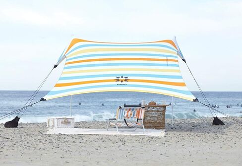 خيمة الشاطئ من Neso Tents مع مرساة رملية، مظلة شمسية محمولة - مقاس 7 × 7 بوصات - زوايا معززة حاصلة على براءة اختراع (قوس قزح) in Kuwait