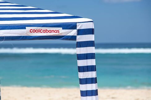 خيمة CoolCabanas Beach Cool Cabana Canopy Sun Shade Shelter - 8 × 8 أو 6'6 × 6'6، سهلة الإعداد، قابلة للطي حتى 3'5 فقط، مثالية لشاطئ العائلة والفناء الخلفي، عامل حماية من الأشعة فوق البنفسجية 50+، الأصلي والأفضل in Kuwait