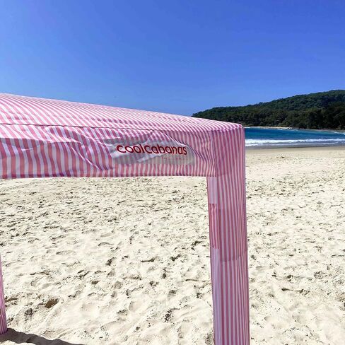 خيمة CoolCabanas Beach Cool Cabana Canopy Sun Shade Shelter - 8 × 8 أو 6'6 × 6'6، سهلة الإعداد، قابلة للطي حتى 3'5 فقط، مثالية لشاطئ العائلة والفناء الخلفي، عامل حماية من الأشعة فوق البنفسجية 50+، الأصلي والأفضل in Kuwait