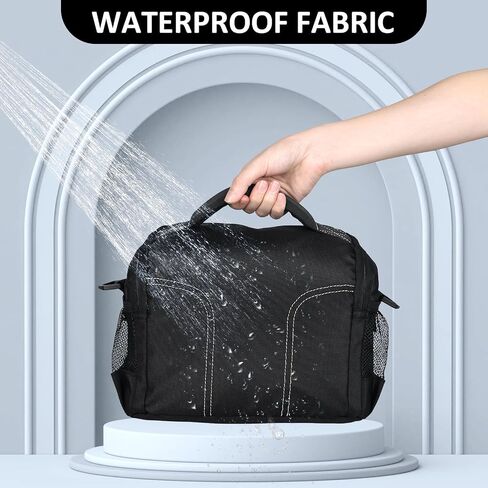 Waterproof Anti-shock Camera Travel Bag - Shoulder Crossbody Sling Bag Medium Soft Padded Case for Men and Women, Compatible with Nikon Canon Sony Pentax Olympus Panasonic DSLR SLR Mirrorless Cameras in Saudi Arabia