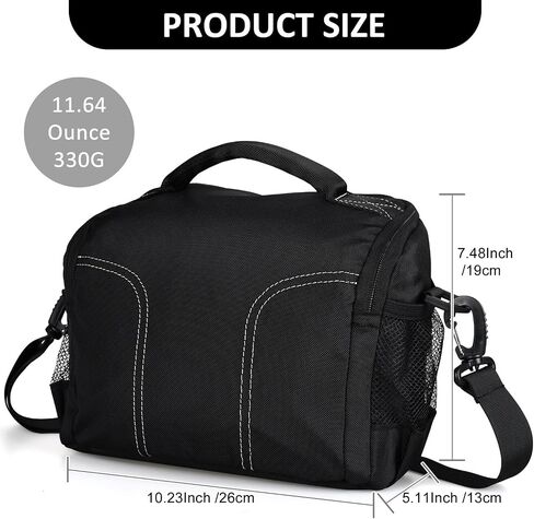 Waterproof Anti-shock Camera Travel Bag - Shoulder Crossbody Sling Bag Medium Soft Padded Case for Men and Women, Compatible with Nikon Canon Sony Pentax Olympus Panasonic DSLR SLR Mirrorless Cameras in Saudi Arabia