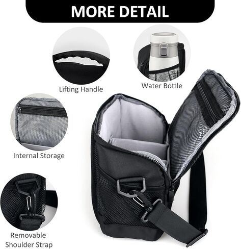 Waterproof Anti-shock Camera Travel Bag - Shoulder Crossbody Sling Bag Medium Soft Padded Case for Men and Women, Compatible with Nikon Canon Sony Pentax Olympus Panasonic DSLR SLR Mirrorless Cameras in Saudi Arabia