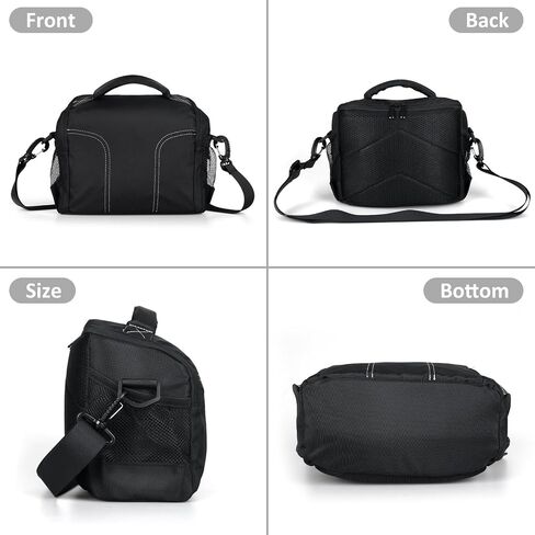Waterproof Anti-shock Camera Travel Bag - Shoulder Crossbody Sling Bag Medium Soft Padded Case for Men and Women, Compatible with Nikon Canon Sony Pentax Olympus Panasonic DSLR SLR Mirrorless Cameras in Saudi Arabia