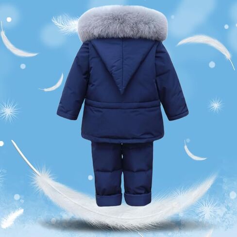 الجنية طفل رضيع الاطفال 2 قطعة سنوسويت مقنعين سترة الثلوج مريلة السراويل Skisuit الشتاء مقاوم للماء أبلى بنين بنات 1-5T in Kuwait