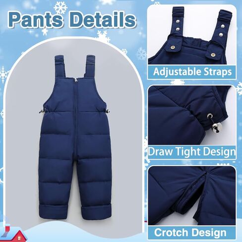 الجنية طفل رضيع الاطفال 2 قطعة سنوسويت مقنعين سترة الثلوج مريلة السراويل Skisuit الشتاء مقاوم للماء أبلى بنين بنات 1-5T in Kuwait