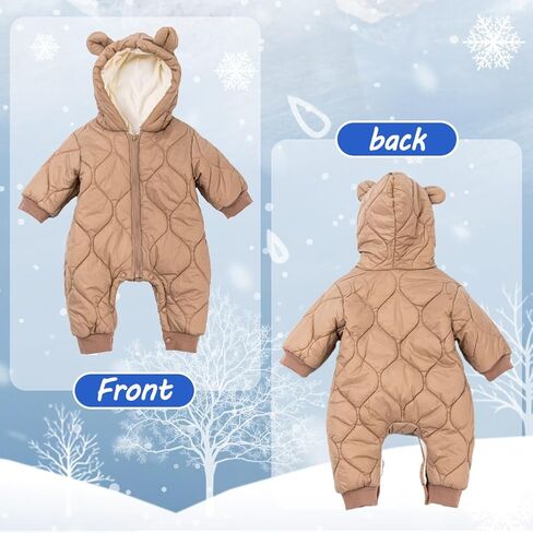 AiWMGL Baby Boy Snowsuit Newborn Winter Jumpsuit Romper Coat Clothes Outwear Onepiece Hoodies Toddler in Saudi Arabia