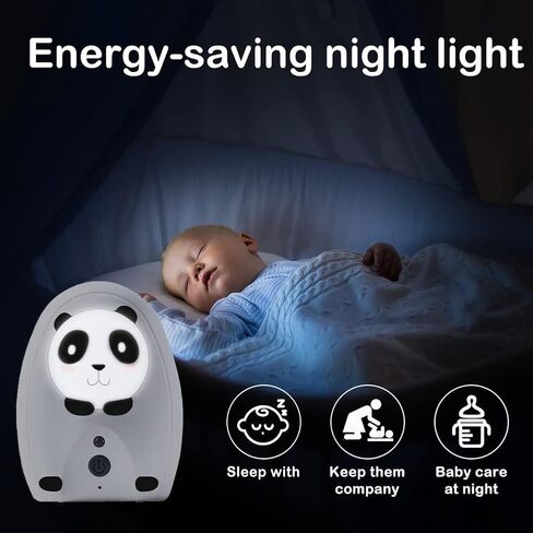 تايم فلايز جهاز مراقبة الطفل الصوتي بتركيز رقمي على شكل باندا مع بطارية قابلة لاعادة الشحن بطول 1000 قدم واتصال USB وضوء ليلي لطيف in Kuwait