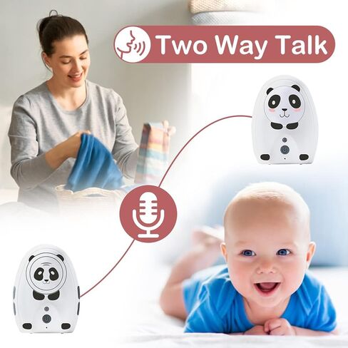 تايم فلايز جهاز مراقبة الطفل الصوتي بتركيز رقمي على شكل باندا مع بطارية قابلة لاعادة الشحن بطول 1000 قدم واتصال USB وضوء ليلي لطيف in Kuwait