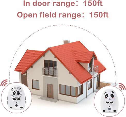 تايم فلايز جهاز مراقبة الطفل الصوتي بتركيز رقمي على شكل باندا مع بطارية قابلة لاعادة الشحن بطول 1000 قدم واتصال USB وضوء ليلي لطيف in Kuwait