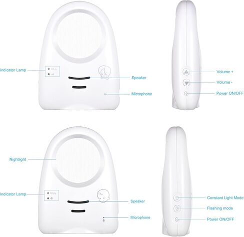 جهاز مراقبة الطفل الرقمي اللاسلكي Splenssy بتردد 2.4 جيجا هرتز، جهاز مراقبة الطفل في اتجاه واحد، كاشف صرخة الطفل الشفاف، ناقل الحركة الحساس in Kuwait