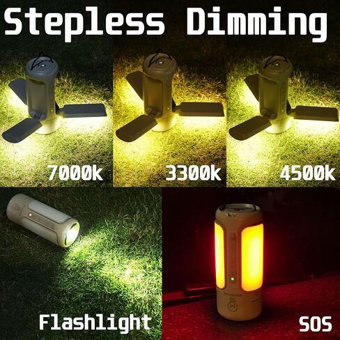 مصباح تخييم قابل لإعادة الشحن من MOSLIGHTING مع مكبر صوت بلوتوث، 10000 مللي أمبير في الساعة، مصباح يدوي LED محمول، فوانيس قابلة للطي، مقاومة للماء IP54، 4 أوضاع تعتيم بدون خطوات، فانوس انقطاع التيار الكهربائي للمنزل in Saudi Arabia
