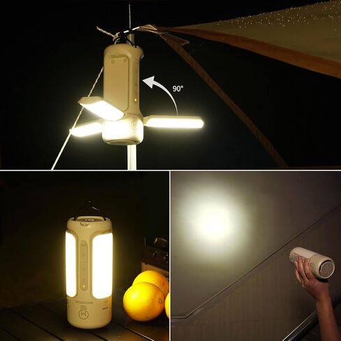مصباح تخييم قابل لإعادة الشحن من MOSLIGHTING مع مكبر صوت بلوتوث، 10000 مللي أمبير في الساعة، مصباح يدوي LED محمول، فوانيس قابلة للطي، مقاومة للماء IP54، 4 أوضاع تعتيم بدون خطوات، فانوس انقطاع التيار الكهربائي للمنزل in Saudi Arabia