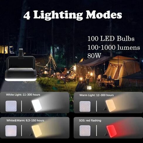 LED Camping Light, Multi-Lighting Options,Rechargeable Camping Light with Versatile Lighting Modes in Saudi Arabia