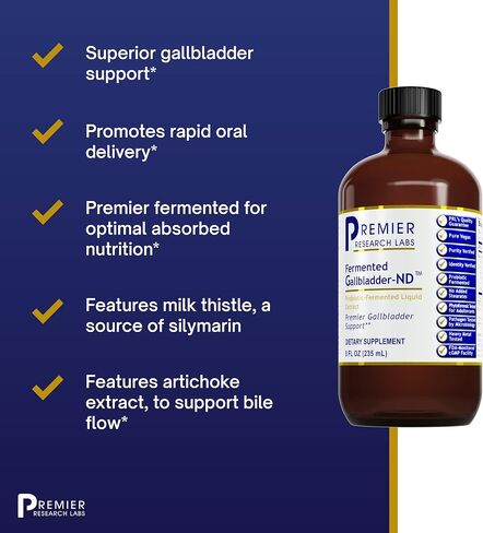 Premier Research Labs المرارة المخمرة-ND - البروبيوتيك لصحة المرارة - مع الخرشوف ومستخلص الشمندر ومستخلص شوك الحليب - نباتي نقي - 8 أونصة سائلة in Saudi Arabia