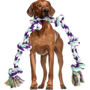 Dog Rope Toys for Large Dogs - 42In 6 Knots Indestructible Dog Rope Toy, Dog Toys for Aggressive Chewers, Heavy Duty Dog Chew Toys, Tug of War Rope Toy, Durable Dog Rope Toys for Medium Large Breeds