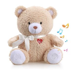 BEREST Baby Cry Sensor Sleepy Dog Sleep Soother Sleeping Aid White Noise Infant Slumber Buddies Puppy Dog Toy, Nursery Decor with Night Light, Mom‘s Heartbeat 9 Sounds Therapy for Toddler Crib