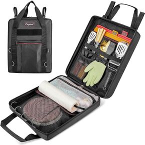 Chyaidach Hanging Camp Kitchenware Organizer with Paper Towel Holder& Hooks - Portable Camping Cooking Gear Bag for Cutlery, Condiments - Outdoor Kitchen Utensils Travel Bag for RV, BBQ, Hiking in Kuwait