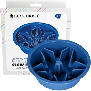 Leashboss Slow Feeder Dog Bowls - Cup Maze Puzzle Food Bowl with Feeder Holes, Fits into Elevated Pet Feeders - Slow Eating for Large, Medium & Small Sized Breeds (1.5 Cup - 6-6.25 Inch Feeder Holes)