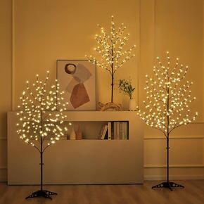 LIGHTSHARE 6.5 feet 208L LED Lighted Cherry Blossom Tree, Warm White, Decorate Home Garden, Spring, Summer, Wedding, Birthday, Christmas Holiday, Party, for Indoor and Outdoor Use