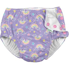 i Play Girls Reusable Absorbent Baby Swim Diapers Violet Rainbows 12 Months