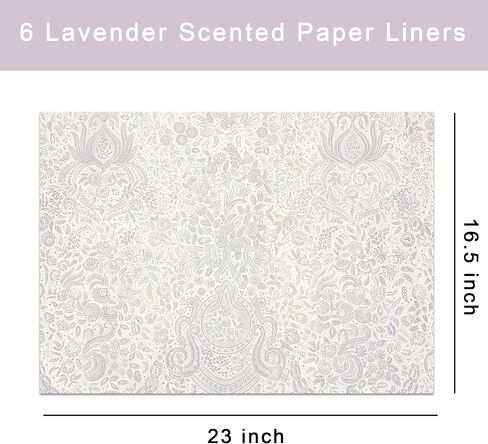 NEOVIVA 6 Sheets Drawer Liners for Dresser Non-Adhesive Lavender Scented Drawer Liners Non Slip Drawer Liner for Home Closet, Shelves, Cabinet, Kitchen and Dresser Drawers (Lavender) in Saudi Arabia