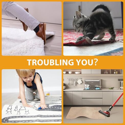 SAEUYVB [30 PCS Rug Tape, Carpet Stickers, Non Slip Rug Pads for Hardwood Floors and Tiles, Double Sided Non-Slip Carpet Tape,Reusable and Washable Rug Corner Grippers for Area Rugs in Kuwait