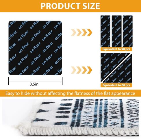 SAEUYVB [30 PCS Rug Tape, Carpet Stickers, Non Slip Rug Pads for Hardwood Floors and Tiles, Double Sided Non-Slip Carpet Tape,Reusable and Washable Rug Corner Grippers for Area Rugs in Kuwait