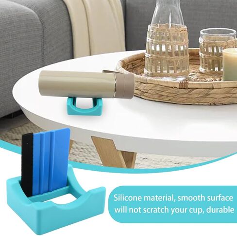 Silicone Cup Cradle with Edge Squeegee and Silicone Brush, Cup Holder with Built-in Slot, Light and Portable, for Mugs, Glasses, Coffee Cups, Glass Jars, Wine Bottles(Size:3 Pcs) in Saudi Arabia