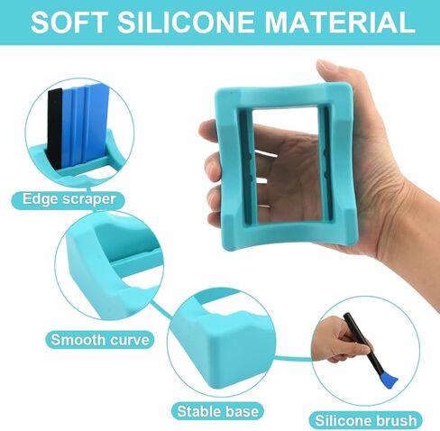 Silicone Cup Cradle with Edge Squeegee and Silicone Brush, Cup Holder with Built-in Slot, Light and Portable, for Mugs, Glasses, Coffee Cups, Glass Jars, Wine Bottles(Size:3 Pcs) in Saudi Arabia