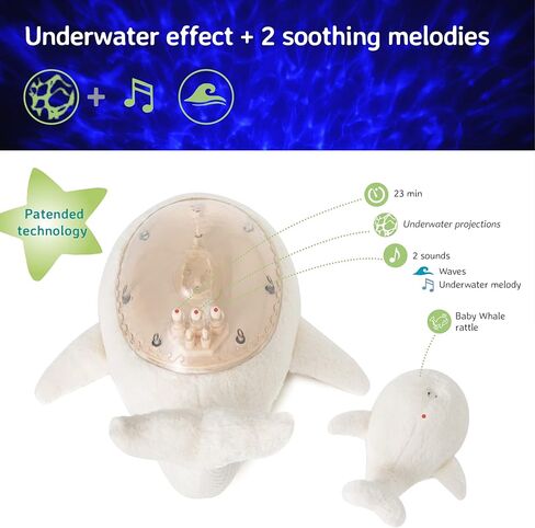 ضوء ليلي لجهاز عرض المحيط Cloud b مع أصوات بيضاء مهدئة | إعدادات قابلة للتعديل وإيقاف تلقائي | Tranquil Turtle™ - أكوا in Kuwait
