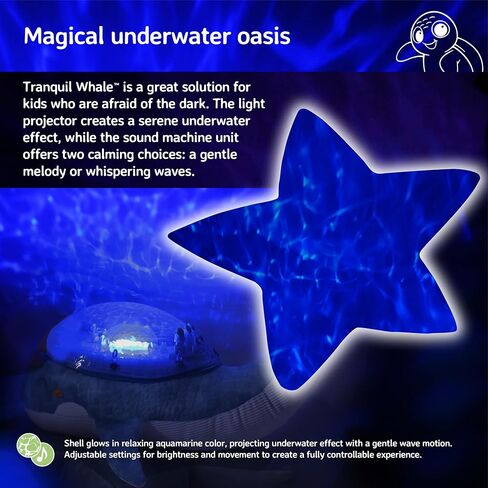 ضوء ليلي لجهاز عرض المحيط Cloud b مع أصوات بيضاء مهدئة | إعدادات قابلة للتعديل وإيقاف تلقائي | Tranquil Turtle™ - أكوا in Kuwait