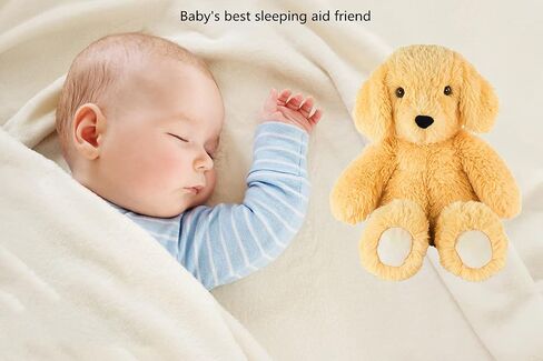 BEREST Newborns Musical Baby Sleep Soother, Mom's Heartbeat White Noise Machine, Bear Sleeping Aid with Cry Sensor, Night Light & 9 Sounds Therapy, Classic Sleeping Bear Infant Sleeping Aid Toy(Brown) in Kuwait