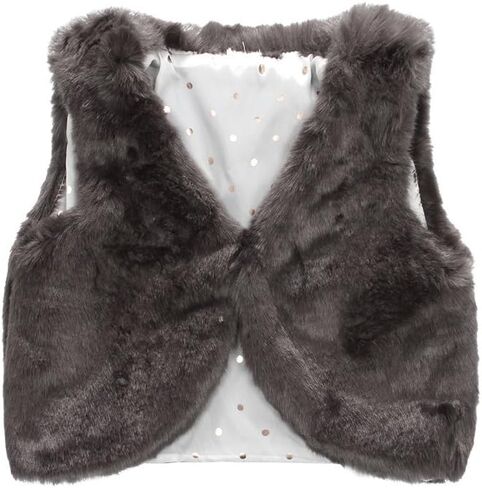 سترة LJYH للفتيات الصغيرات من الفرو الصناعي الناعم بدون أكمام in Kuwait