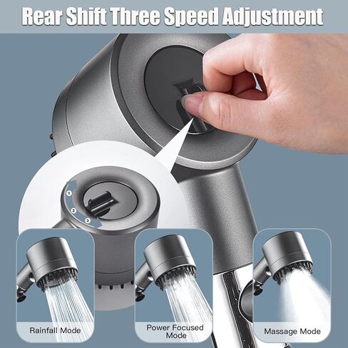 رأس دش مع رأس دش محمول بالضغط العالي 3 أوضاع رذاذ مع صمام تشغيل/إيقاف للحمامات - مثالي للبالغين والأطفال والحيوانات الأليفة in Kuwait