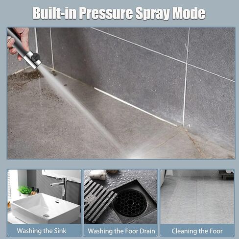 رأس دش مع رأس دش محمول بالضغط العالي 3 أوضاع رذاذ مع صمام تشغيل/إيقاف للحمامات - مثالي للبالغين والأطفال والحيوانات الأليفة in Kuwait