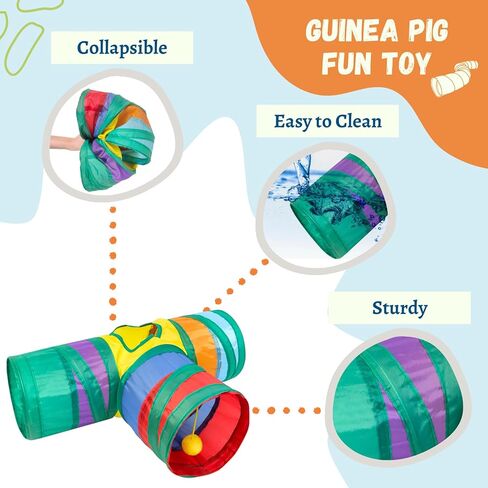 TiereCare Guinea Pig Tunnel - Collapsible Tubes Toys for Chinchilla Hamster Hedgehog and Other Small Animal in Kuwait