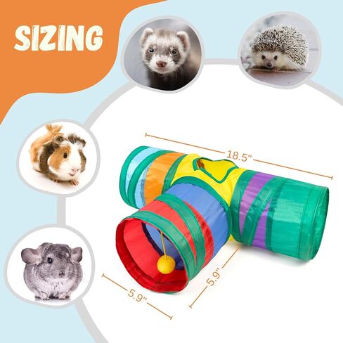 TiereCare Guinea Pig Tunnel - Collapsible Tubes Toys for Chinchilla Hamster Hedgehog and Other Small Animal in Kuwait