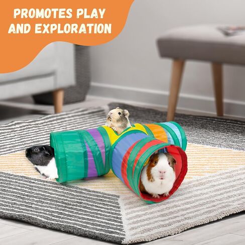 TiereCare Guinea Pig Tunnel - Collapsible Tubes Toys for Chinchilla Hamster Hedgehog and Other Small Animal in Kuwait