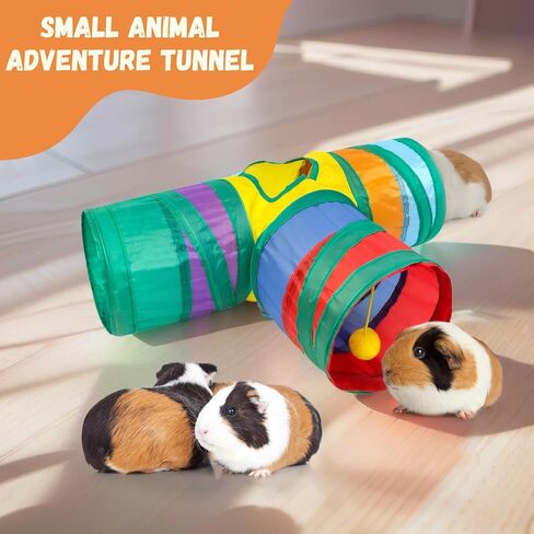 TiereCare Guinea Pig Tunnel - Collapsible Tubes Toys for Chinchilla Hamster Hedgehog and Other Small Animal in Kuwait