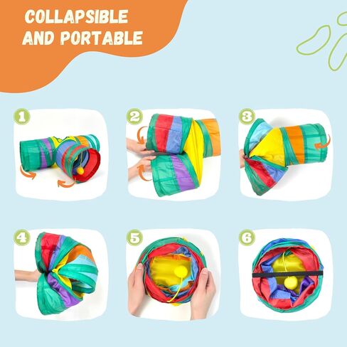 TiereCare Guinea Pig Tunnel - Collapsible Tubes Toys for Chinchilla Hamster Hedgehog and Other Small Animal in Kuwait